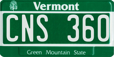 VT license plate CNS360