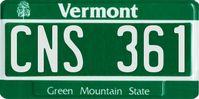 VT license plate CNS361