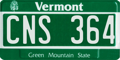 VT license plate CNS364