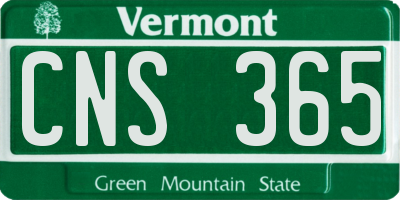 VT license plate CNS365