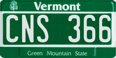 VT license plate CNS366