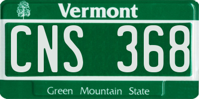VT license plate CNS368