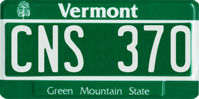VT license plate CNS370