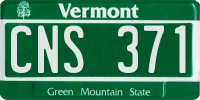 VT license plate CNS371