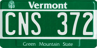 VT license plate CNS372