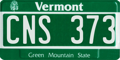 VT license plate CNS373