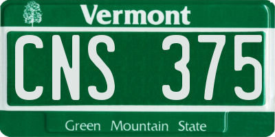 VT license plate CNS375
