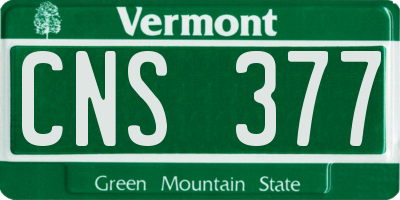 VT license plate CNS377