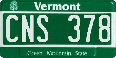 VT license plate CNS378