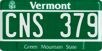 VT license plate CNS379