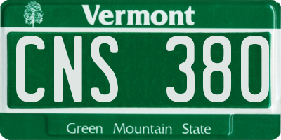 VT license plate CNS380