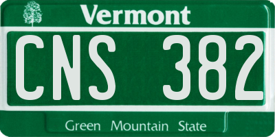 VT license plate CNS382