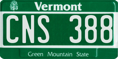 VT license plate CNS388