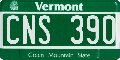 VT license plate CNS390