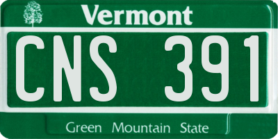 VT license plate CNS391