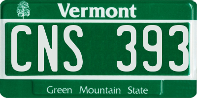 VT license plate CNS393