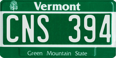 VT license plate CNS394