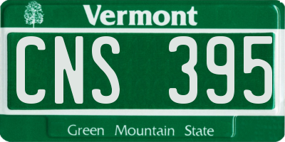 VT license plate CNS395