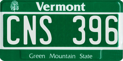 VT license plate CNS396