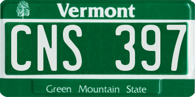VT license plate CNS397