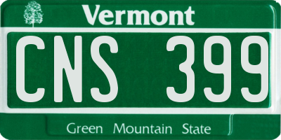 VT license plate CNS399