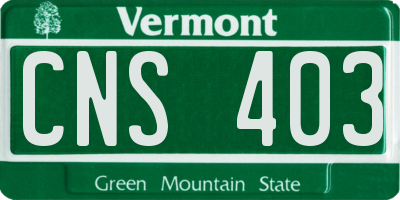 VT license plate CNS403
