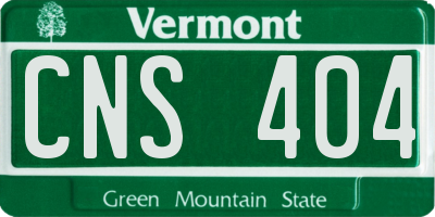 VT license plate CNS404