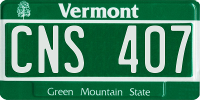 VT license plate CNS407