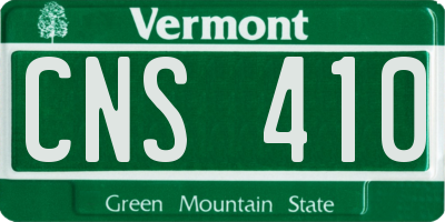 VT license plate CNS410