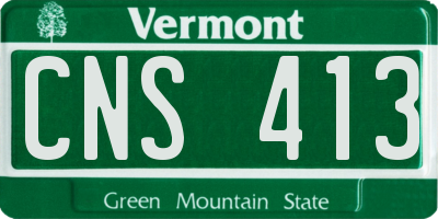 VT license plate CNS413