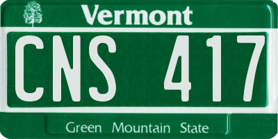 VT license plate CNS417