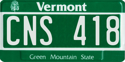 VT license plate CNS418