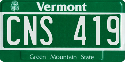 VT license plate CNS419