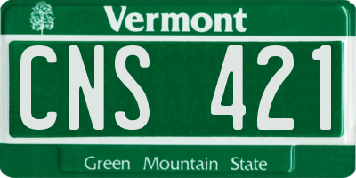 VT license plate CNS421