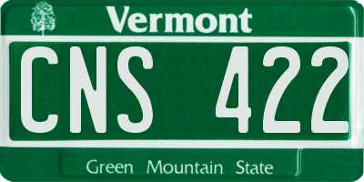VT license plate CNS422
