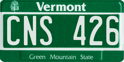 VT license plate CNS426