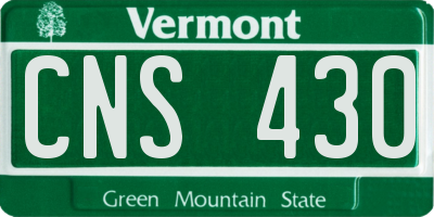 VT license plate CNS430