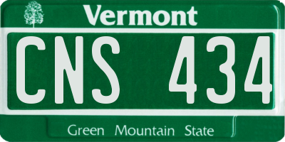 VT license plate CNS434