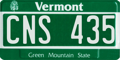 VT license plate CNS435