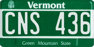 VT license plate CNS436