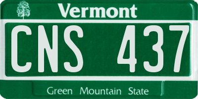 VT license plate CNS437