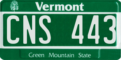 VT license plate CNS443