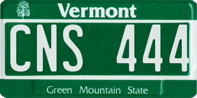 VT license plate CNS444