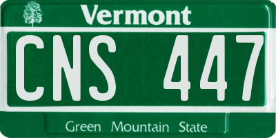 VT license plate CNS447