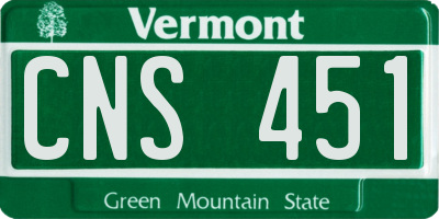 VT license plate CNS451