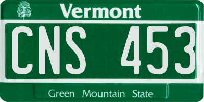 VT license plate CNS453