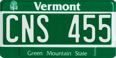 VT license plate CNS455