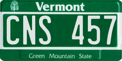 VT license plate CNS457