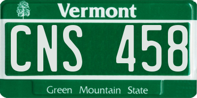 VT license plate CNS458