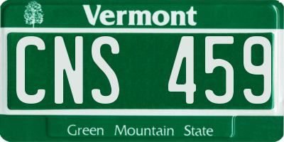 VT license plate CNS459